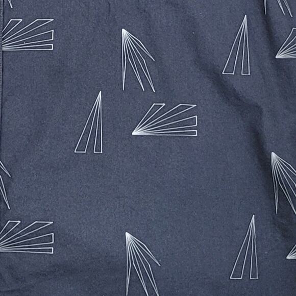 Billy Reid Standard Fit Short Sleeve Abstract  Button Down Shirt Size L Navy - Picture 4 of 8